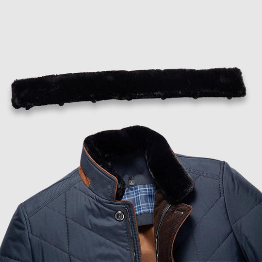 Gefütterte Winterjacke Herren Warm Fellkragen Elegant