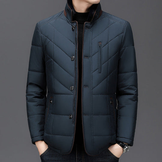 Gefütterte Winterjacke Herren Warm Fellkragen Elegant