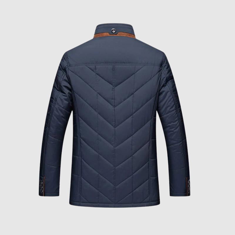 Gefütterte Winterjacke Herren Warm Fellkragen Elegant