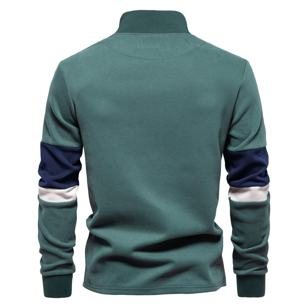 Troyer Quarter-Zip Pullover Herren Baumwolle Sportlich