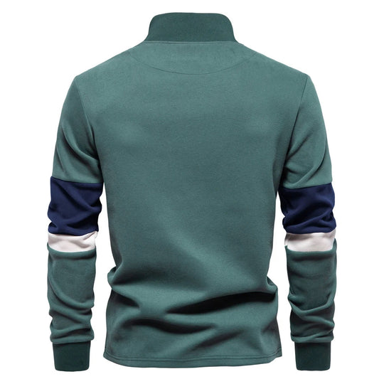Troyer Quarter-Zip Pullover Herren Baumwolle Sportlich