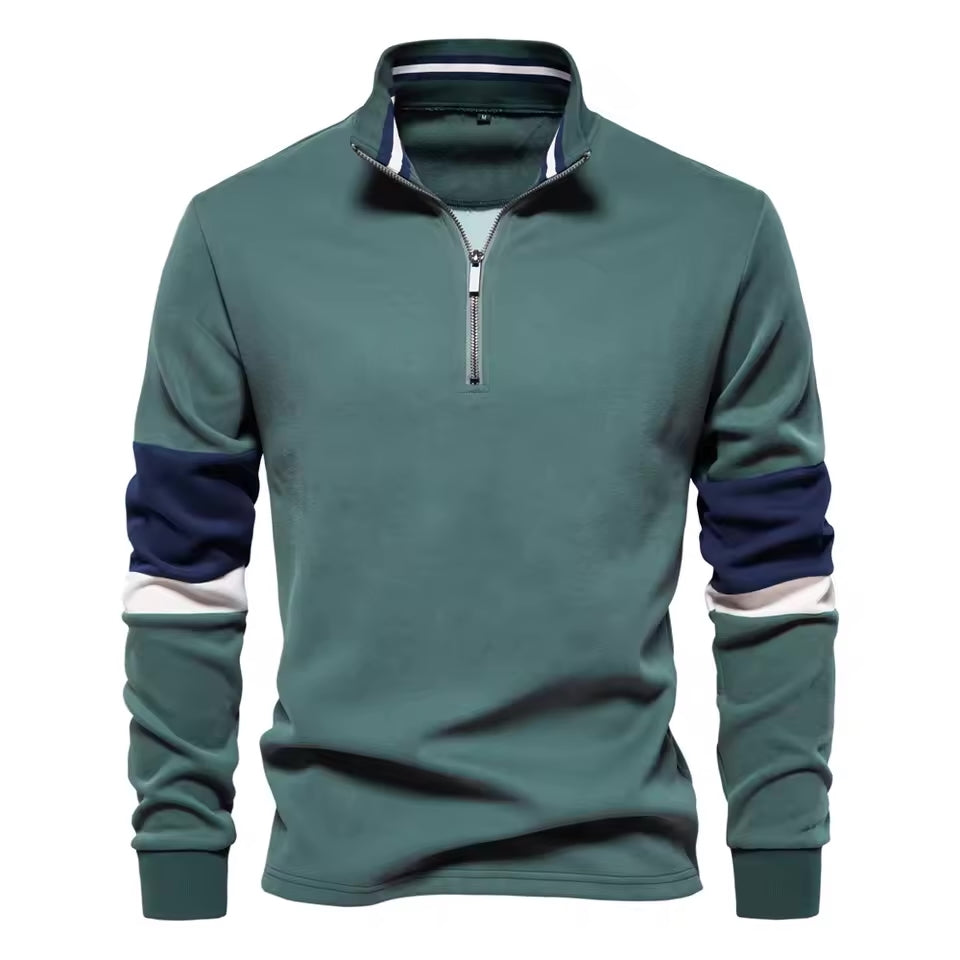 Troyer Quarter-Zip Pullover Herren Baumwolle Sportlich