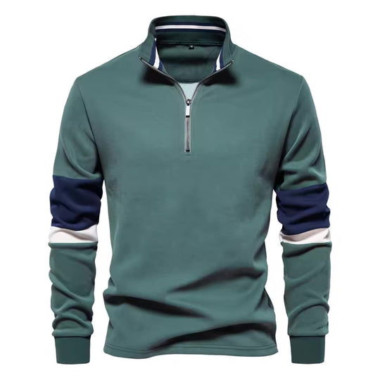 Troyer Quarter-Zip Pullover Herren Baumwolle Sportlich