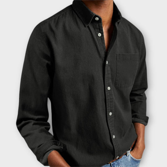 Handwerkliches Hemd Herren Elegant Baumwolle Casual