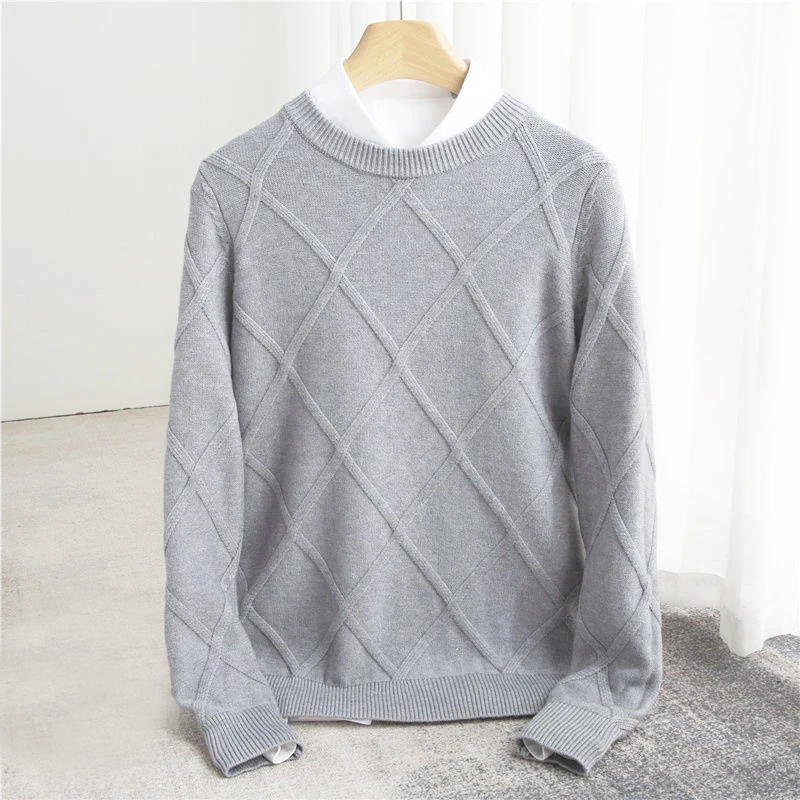 Premium Kaschmir Pullover Herren Strickpullover Elegant