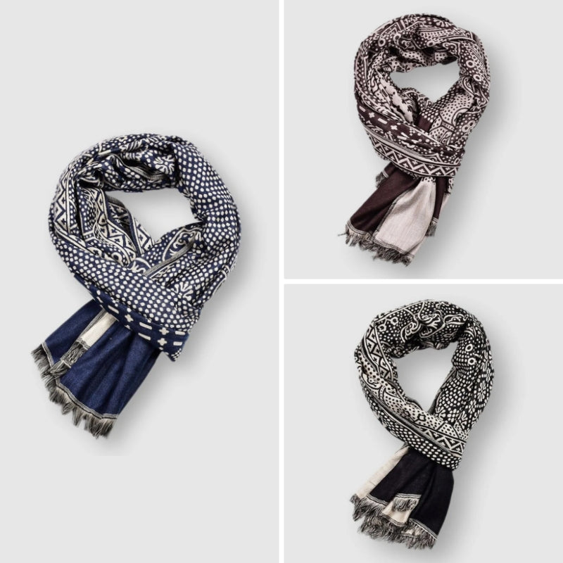 Baumwoll Schal Herren Winter Warm Elegant Halstuch