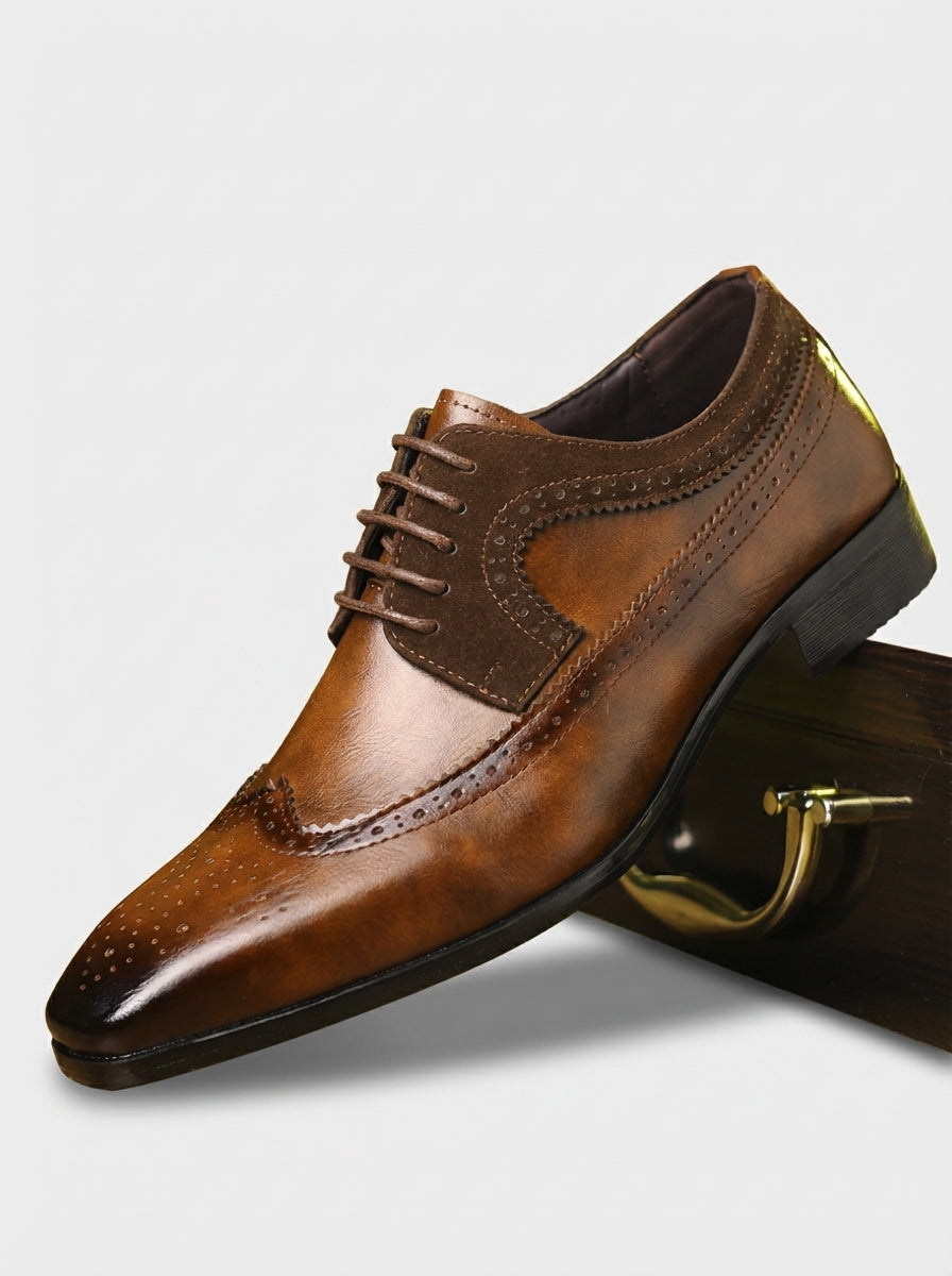 Wingtip Brogue Oxford Herren Hochzeit Anzugschuhe Leder