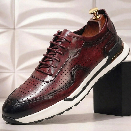 Leder Sneaker Herren Vollnarbig Business Freizeitschuhe