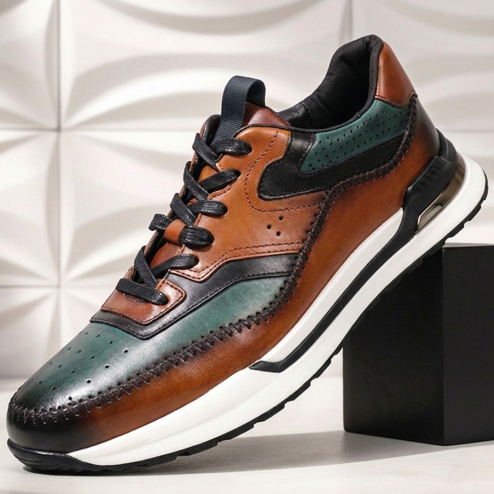 Rindsleder Sneaker Herren Vintage Casual Freizeit