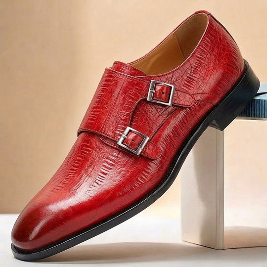 Rindsleder Monkstrap Herren Doppelschnalle Business