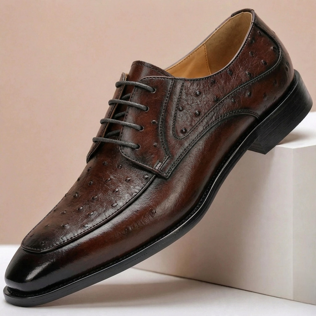 Rindsleder Schuhe Herren Elegant Business Leder Derby