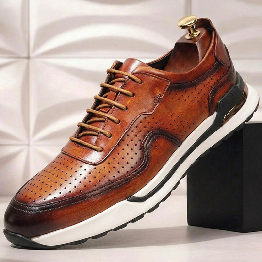 Leder Sneaker Herren Vollnarbig Business Freizeitschuhe