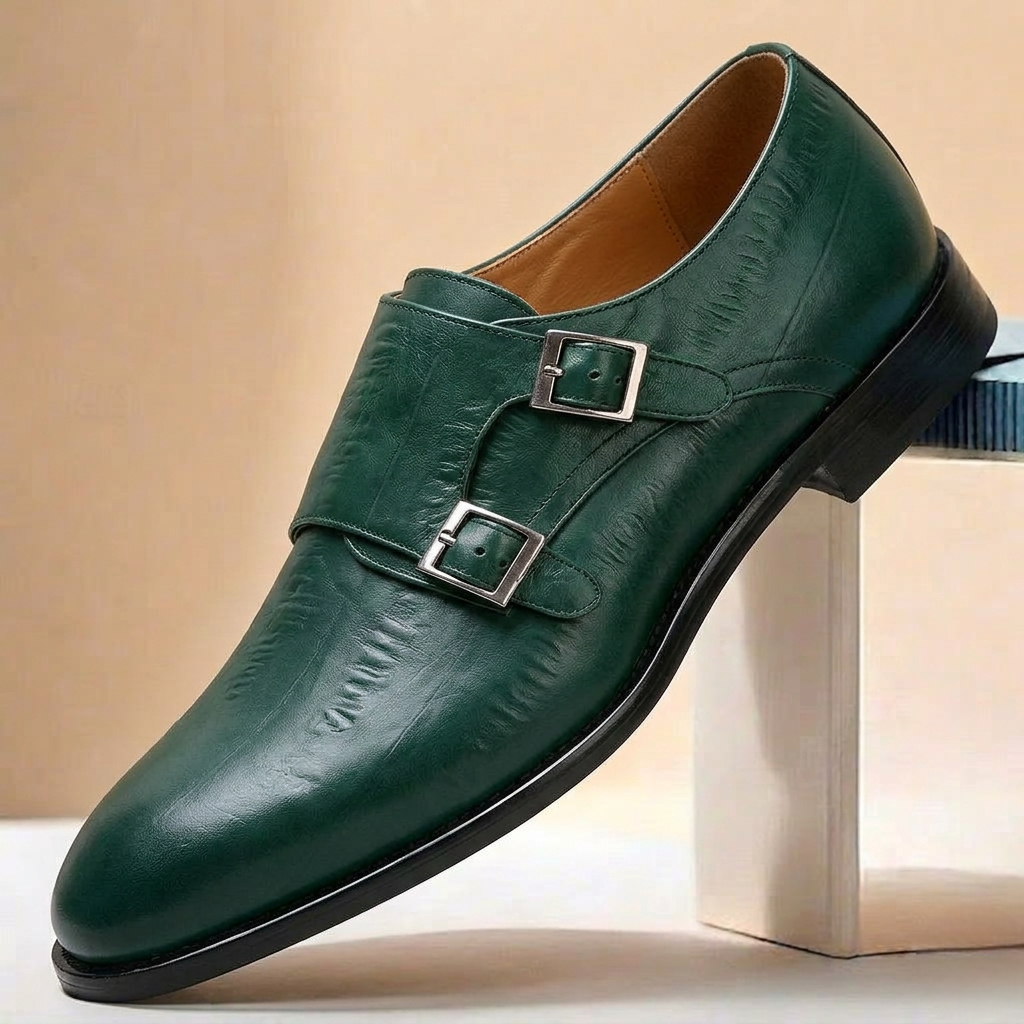 Rindsleder Monkstrap Herren Doppelschnalle Business