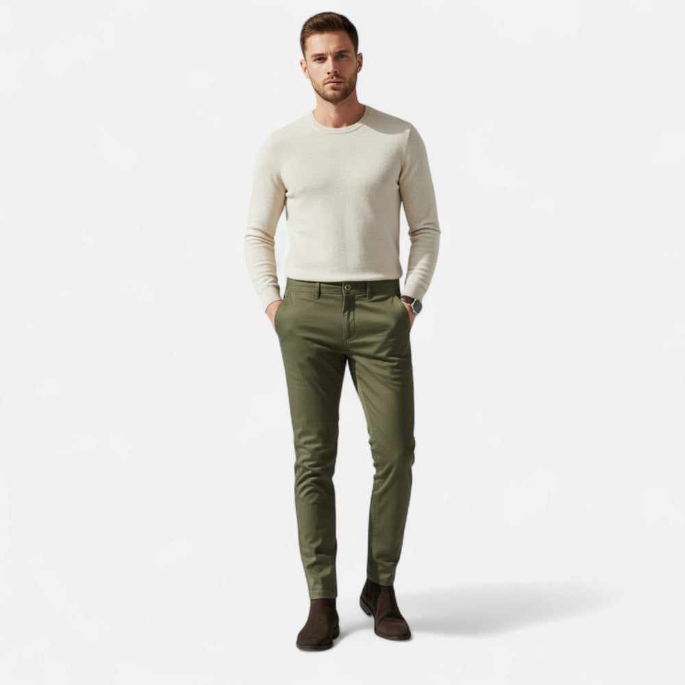 Smart Casual Chino Hose Herren Tailliert Elegant