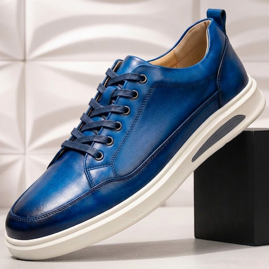 Rindsleder Sneaker Herren Leder Casual Sport Komfort
