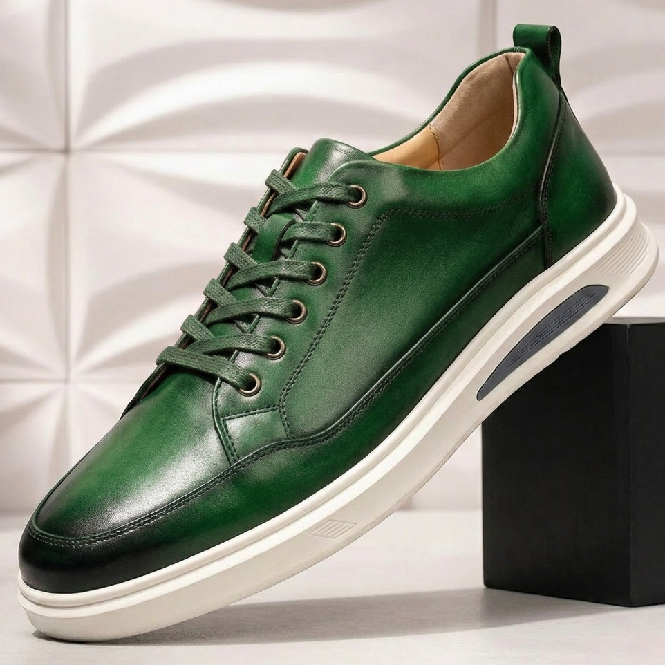 Rindsleder Sneaker Herren Leder Casual Sport Komfort