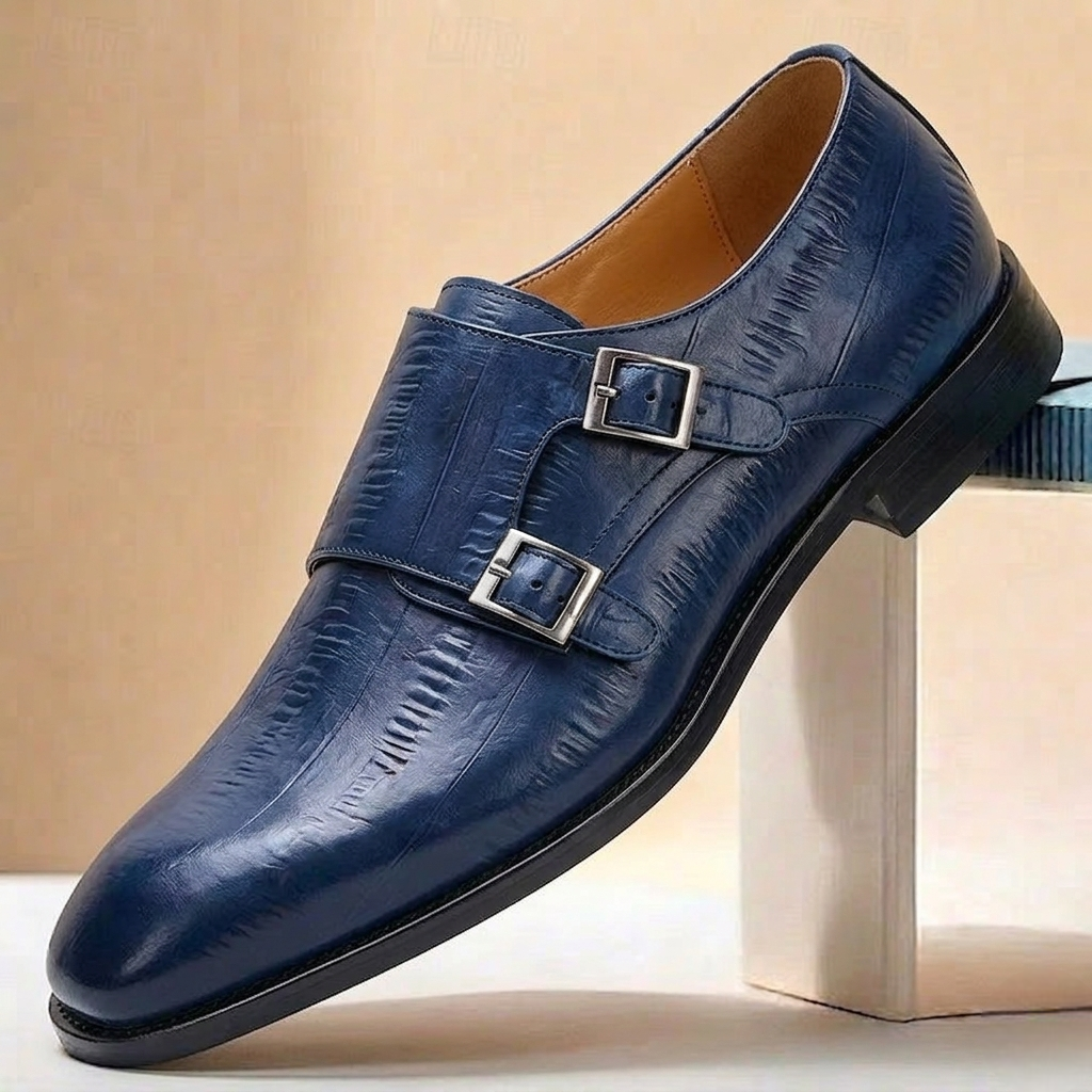Rindsleder Monkstrap Herren Doppelschnalle Business