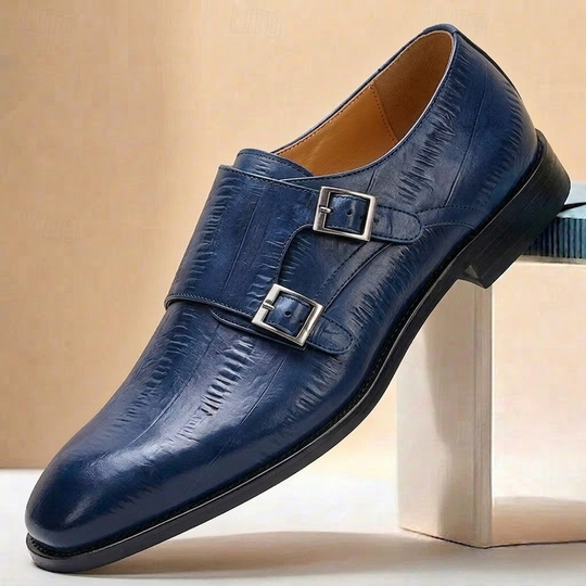 Rindsleder Monkstrap Herren Doppelschnalle Business