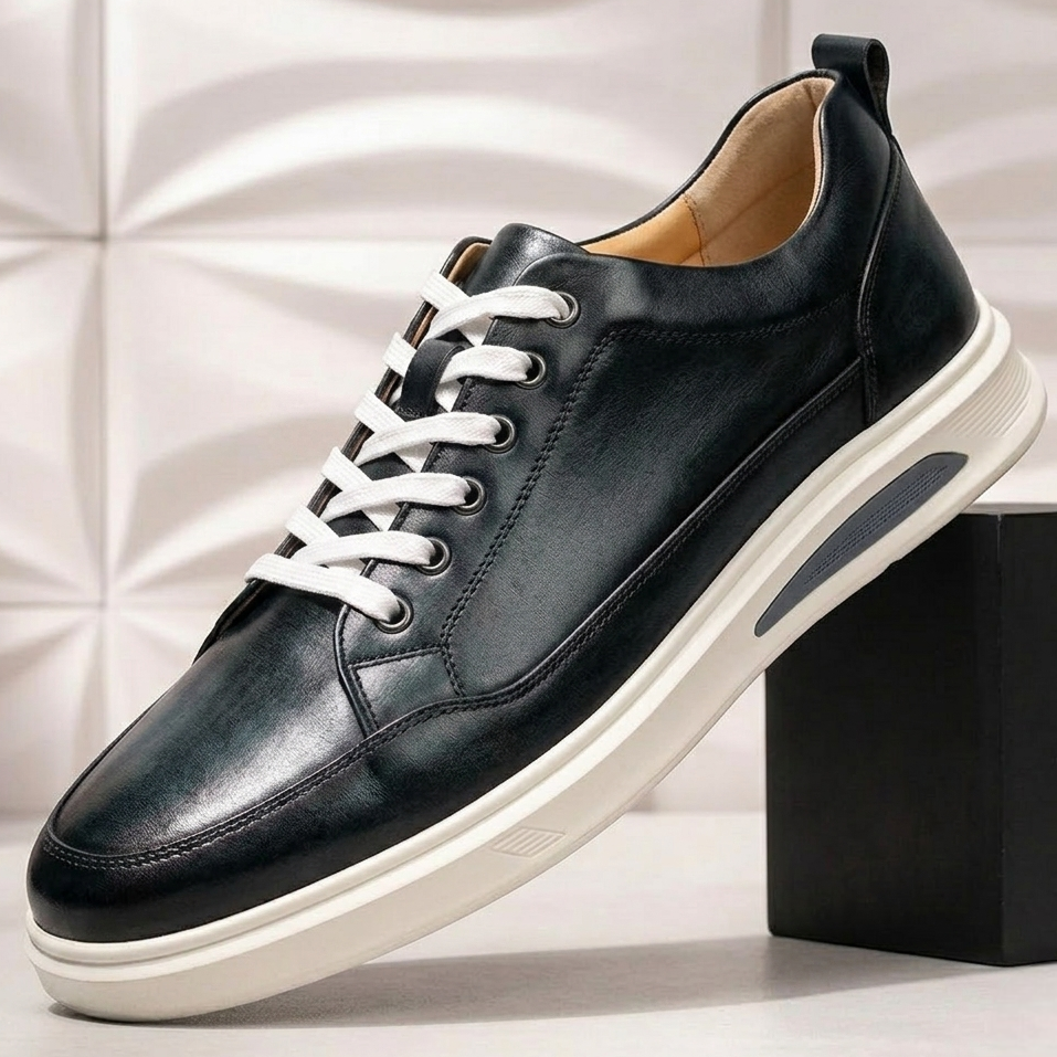 Rindsleder Sneaker Herren Leder Casual Sport Komfort