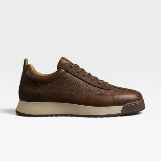 Klassische Rindsleder Sneaker Herren Schnürung Bequem