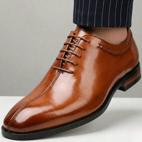 Leder Derby Schuhe Herren Poliert Business Schnürer