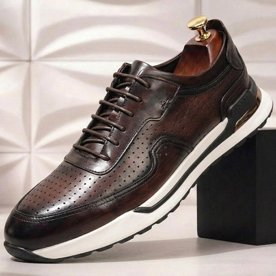 Leder Sneaker Herren Vollnarbig Business Freizeitschuhe