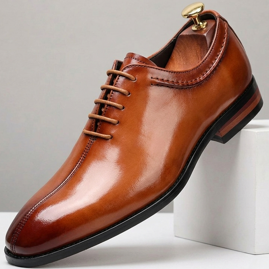 Leder Derby Schuhe Herren Poliert Business Schnürer