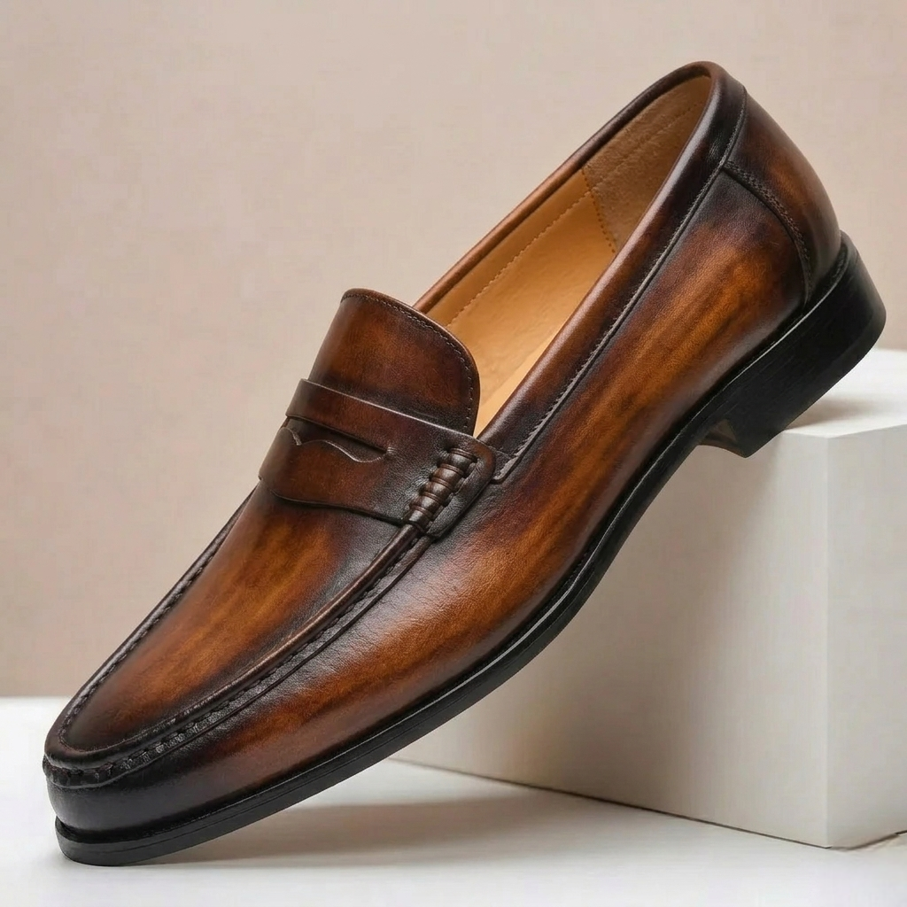 Rindsleder Loafer Herren Slip-On Elegant Business