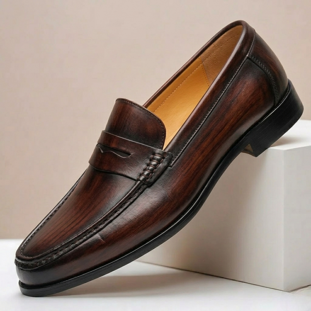 Rindsleder Loafer Herren Slip-On Elegant Business