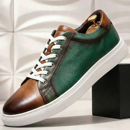 Rindsleder Sneaker Herren Handveredelt Business Freizeit