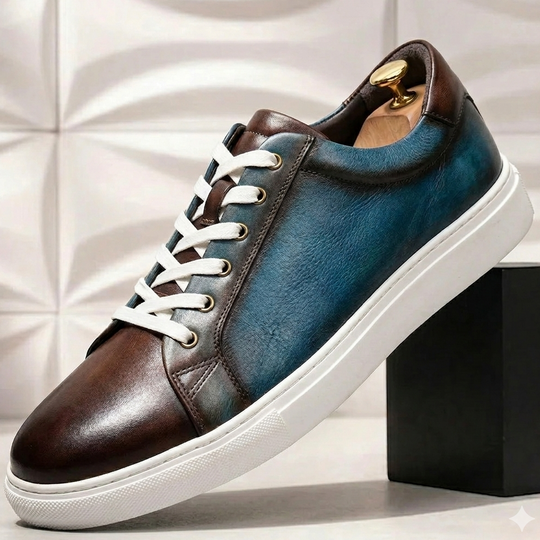 Rindsleder Sneaker Herren Handveredelt Business Freizeit