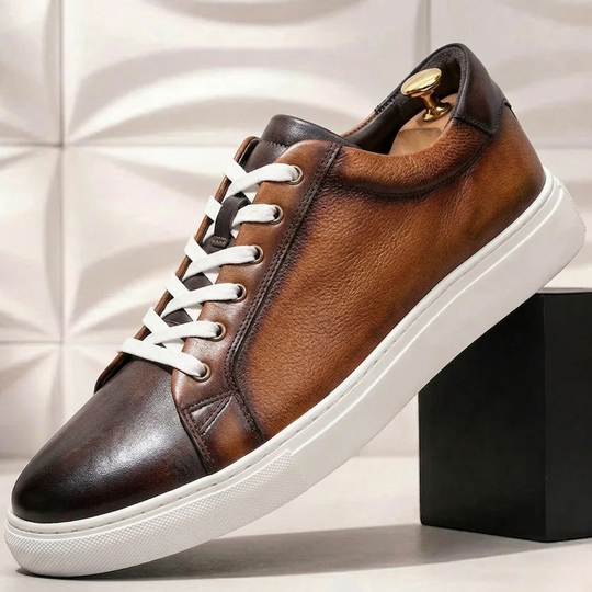 Rindsleder Sneaker Herren Handveredelt Business Freizeit