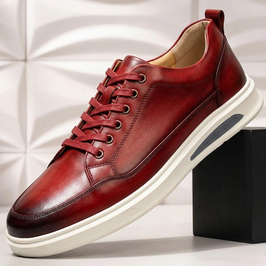 Rindsleder Sneaker Herren Leder Casual Sport Komfort