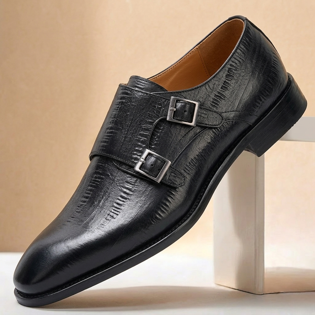 Rindsleder Monkstrap Herren Doppelschnalle Business