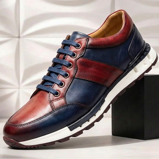 Rindsleder Sneaker Herren Gepolstert Business Freizeit
