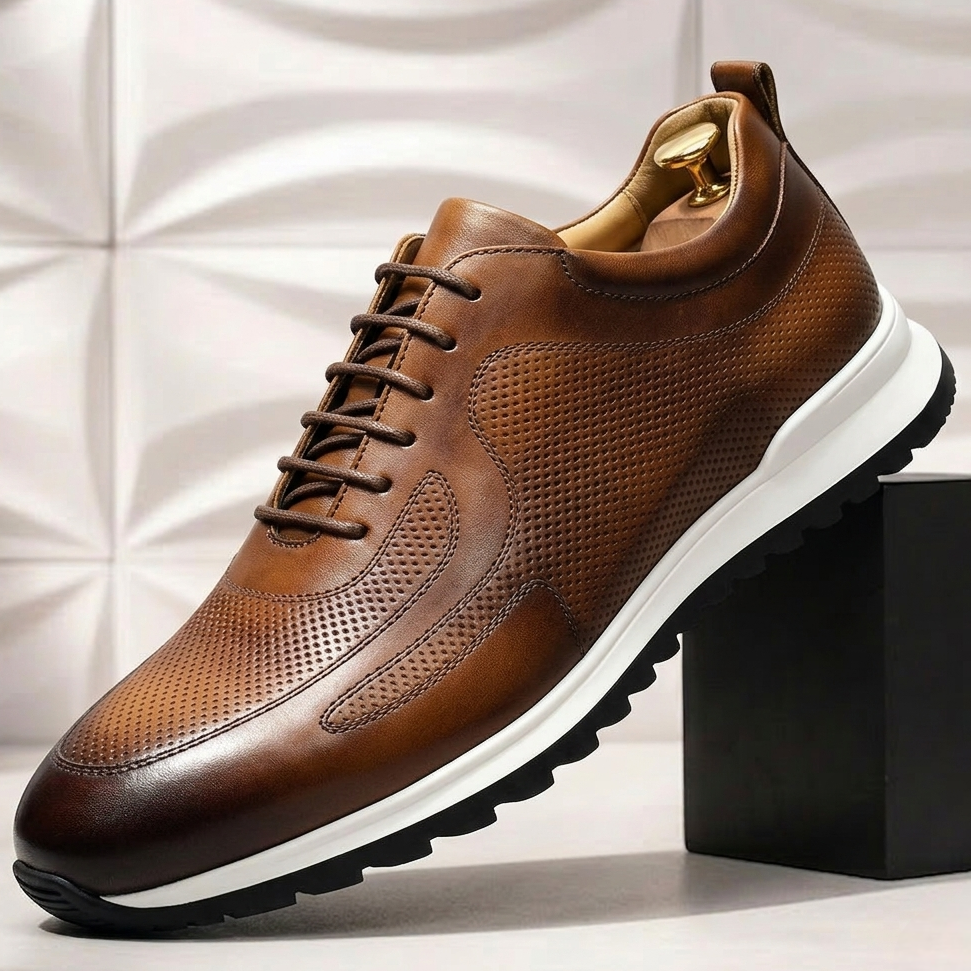 Rindsleder Sneaker Herren Orthopädisch Komfort Casual