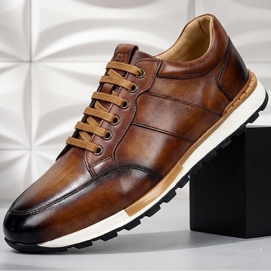 Rindsleder Sneaker Herren Gepolstert Business Freizeit