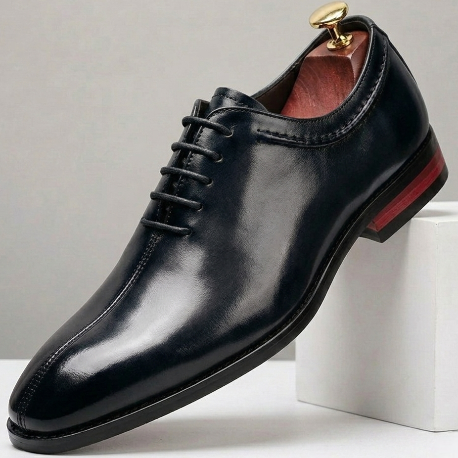Leder Derby Schuhe Herren Poliert Business Schnürer