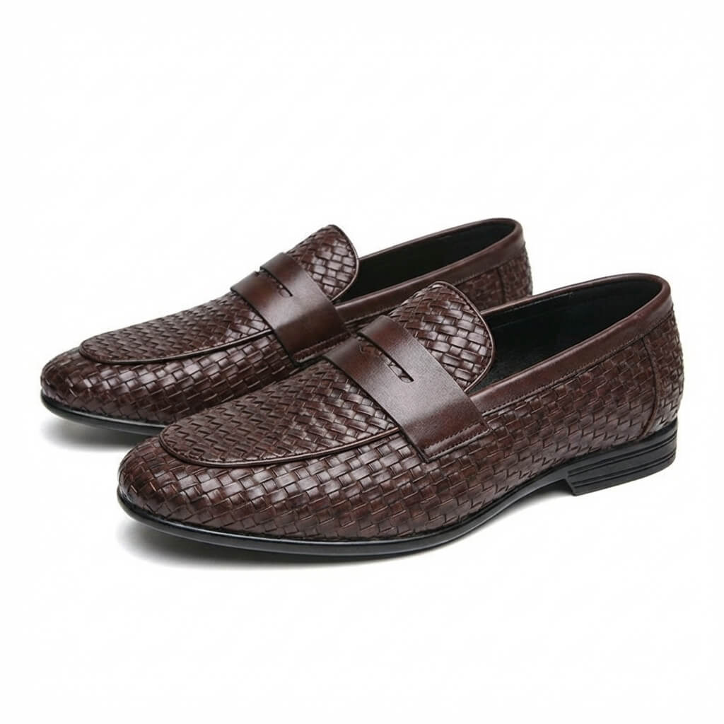 Geflochtene Loafer Herren Woven Slip-On Elegant Schuhe