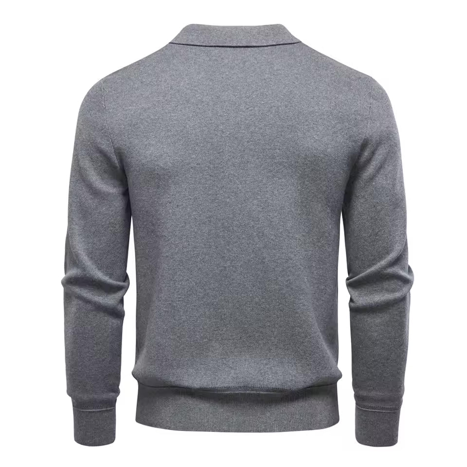 Zip-Up Strickjacke Herren Cardigan Baumwolle Casual