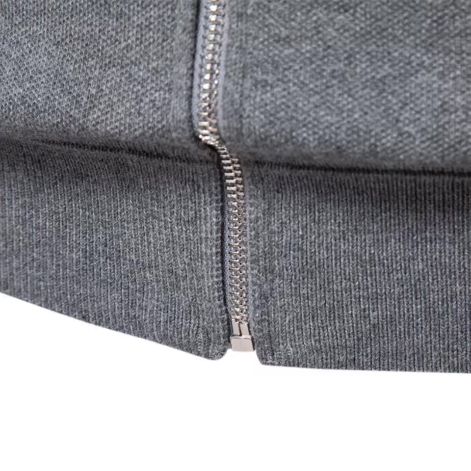 Zip-Up Strickjacke Herren Cardigan Baumwolle Casual