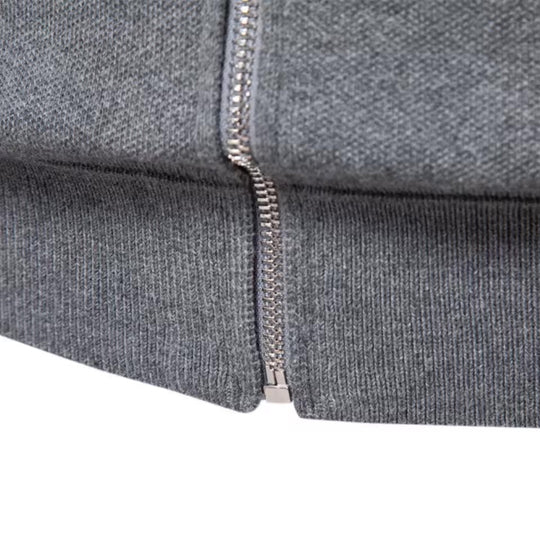 Zip-Up Strickjacke Herren Cardigan Baumwolle Casual