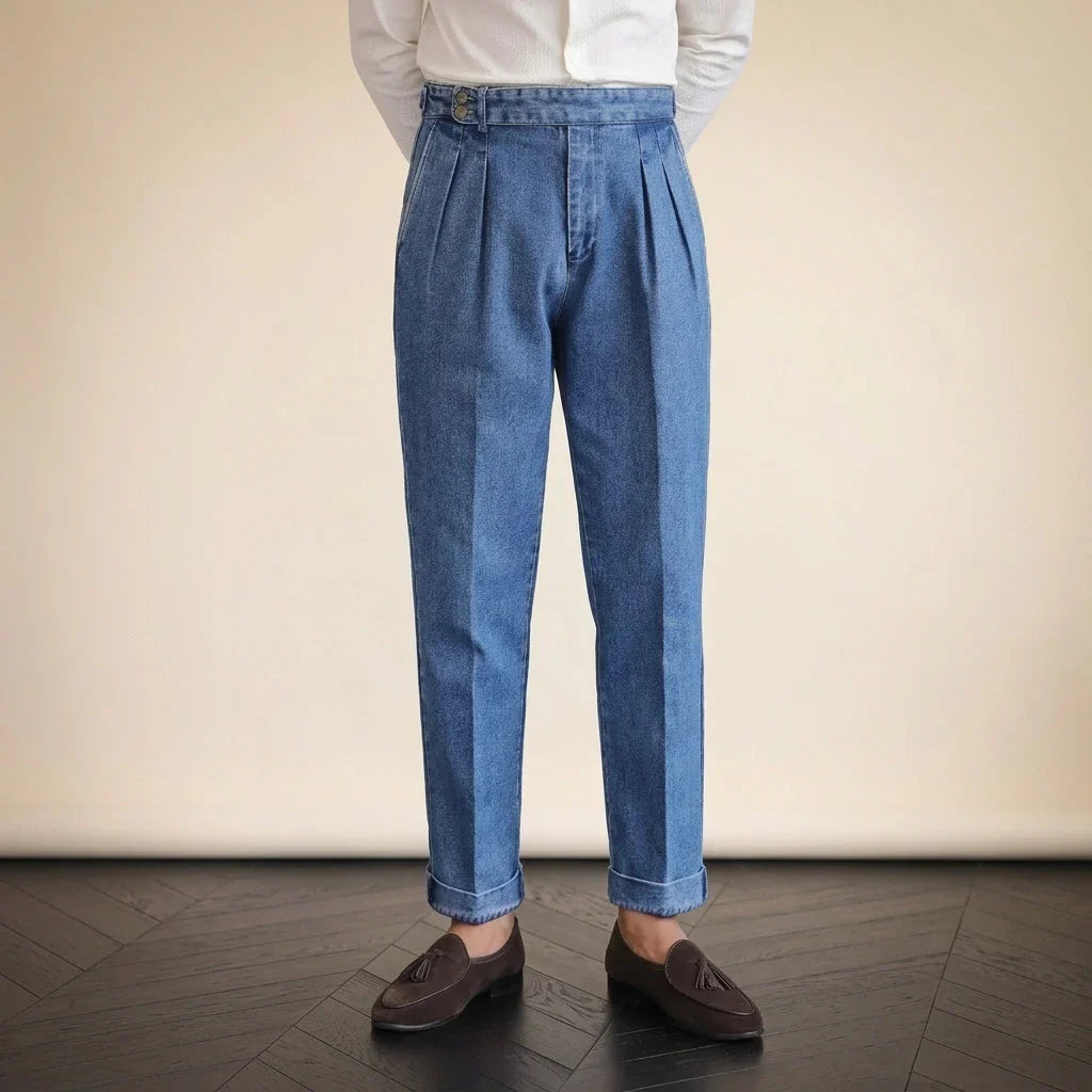 Bundfalten Denim Hose Herren Bio Baumwolle Jeans
