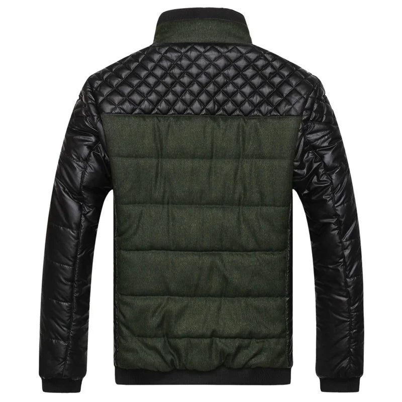 Wattierte Steppjacke Herren Zweifarbig Kariertes Futter