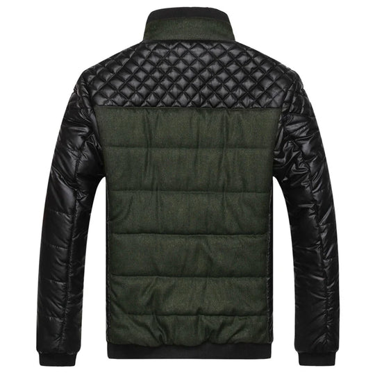 Wattierte Steppjacke Herren Zweifarbig Kariertes Futter