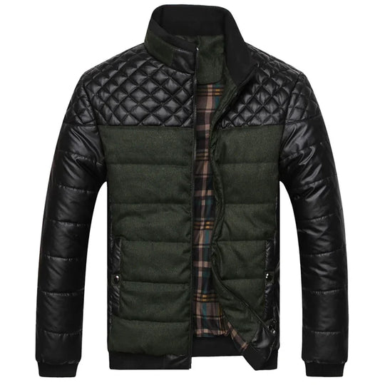 Wattierte Steppjacke Herren Zweifarbig Kariertes Futter