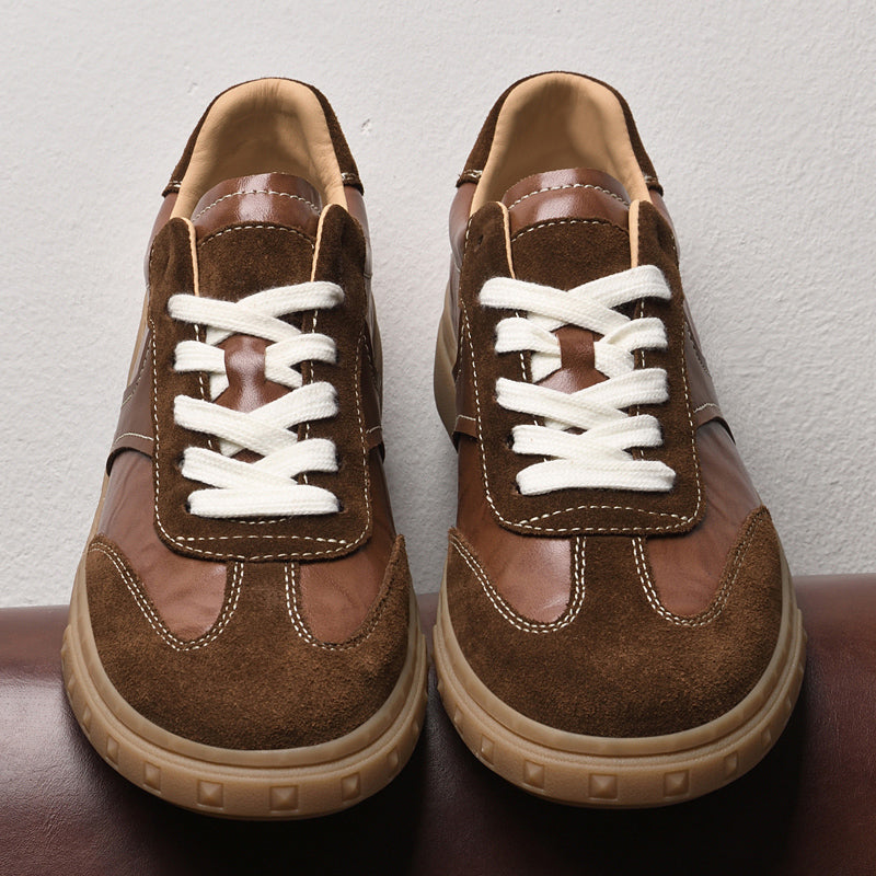 Leder Sneaker Herren Wildleder Akzente Handgefertigt
