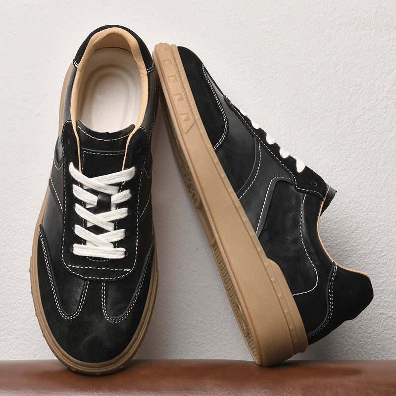 Leder Sneaker Herren Wildleder Akzente Handgefertigt