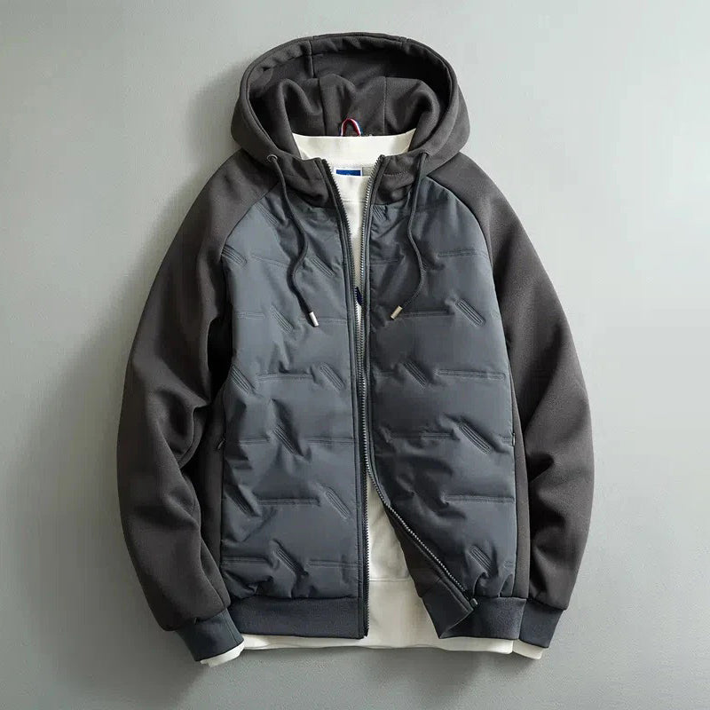 Wasserdichte Steppjacke Herren Kapuze Rippbündchen