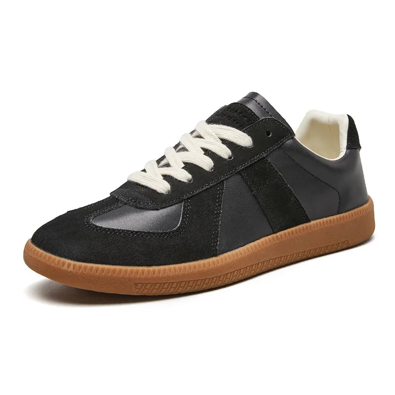 Leder Schnür Sneaker Herren Rutschfest Low-Top Casual